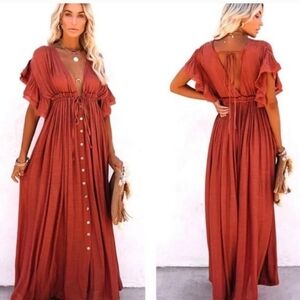 Boho Maxi Dress Beach Cover